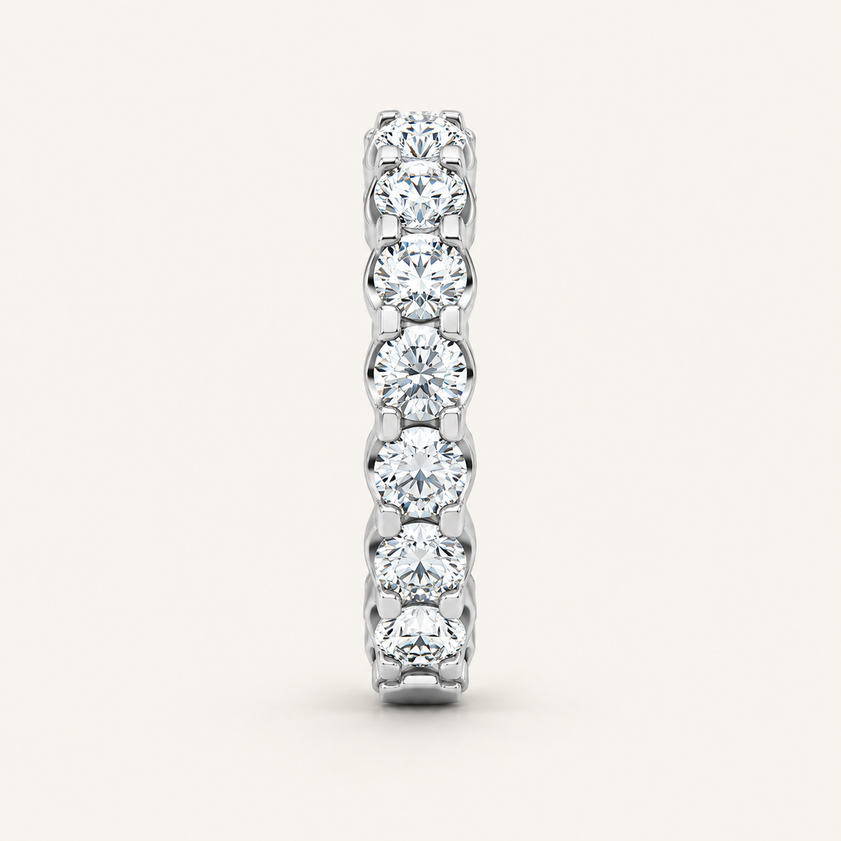 4.00 CT Round Cut Lab Grown Diamond Eternity Band Set