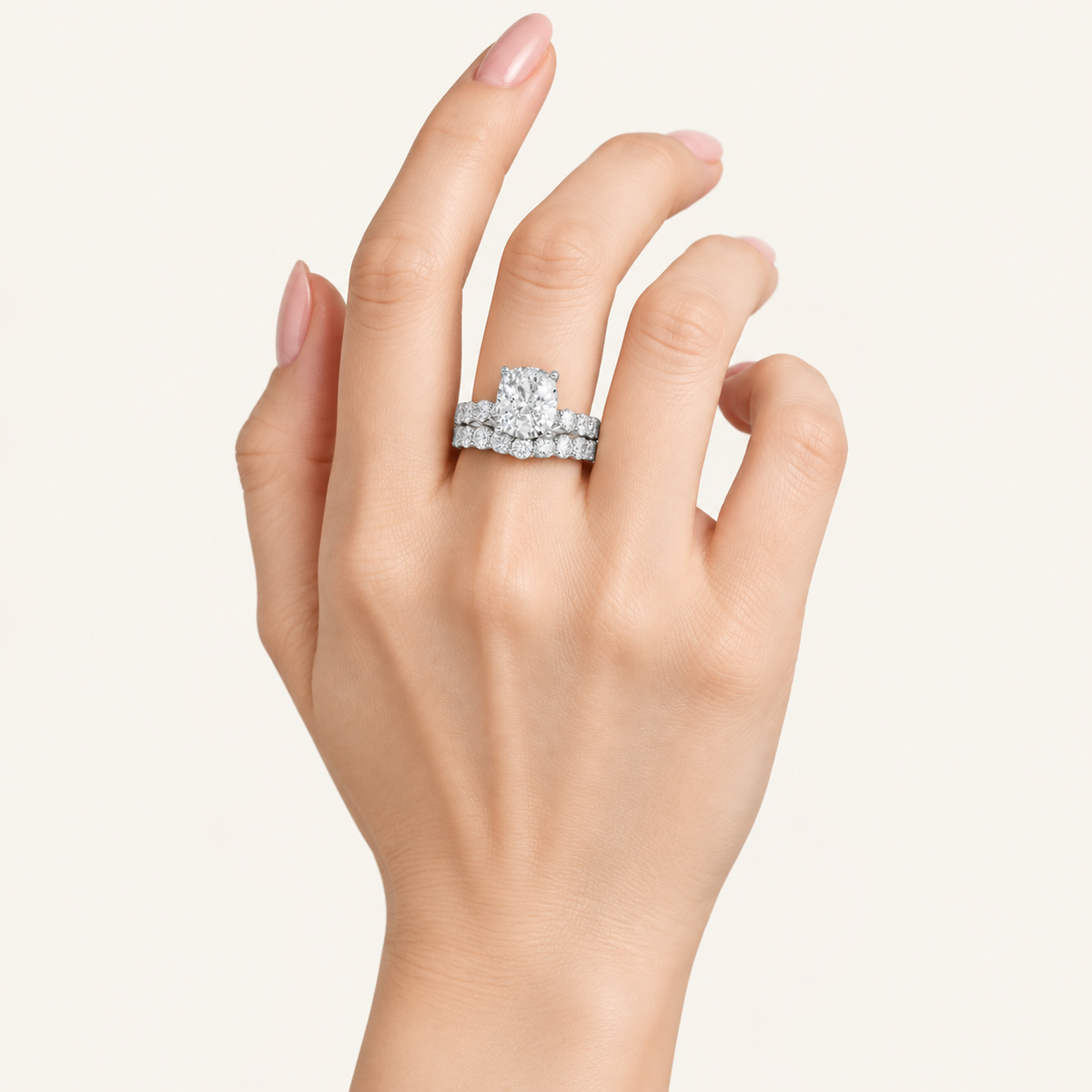 5.00CT Cushion Cut Lab Grown Diamond Bridal Set