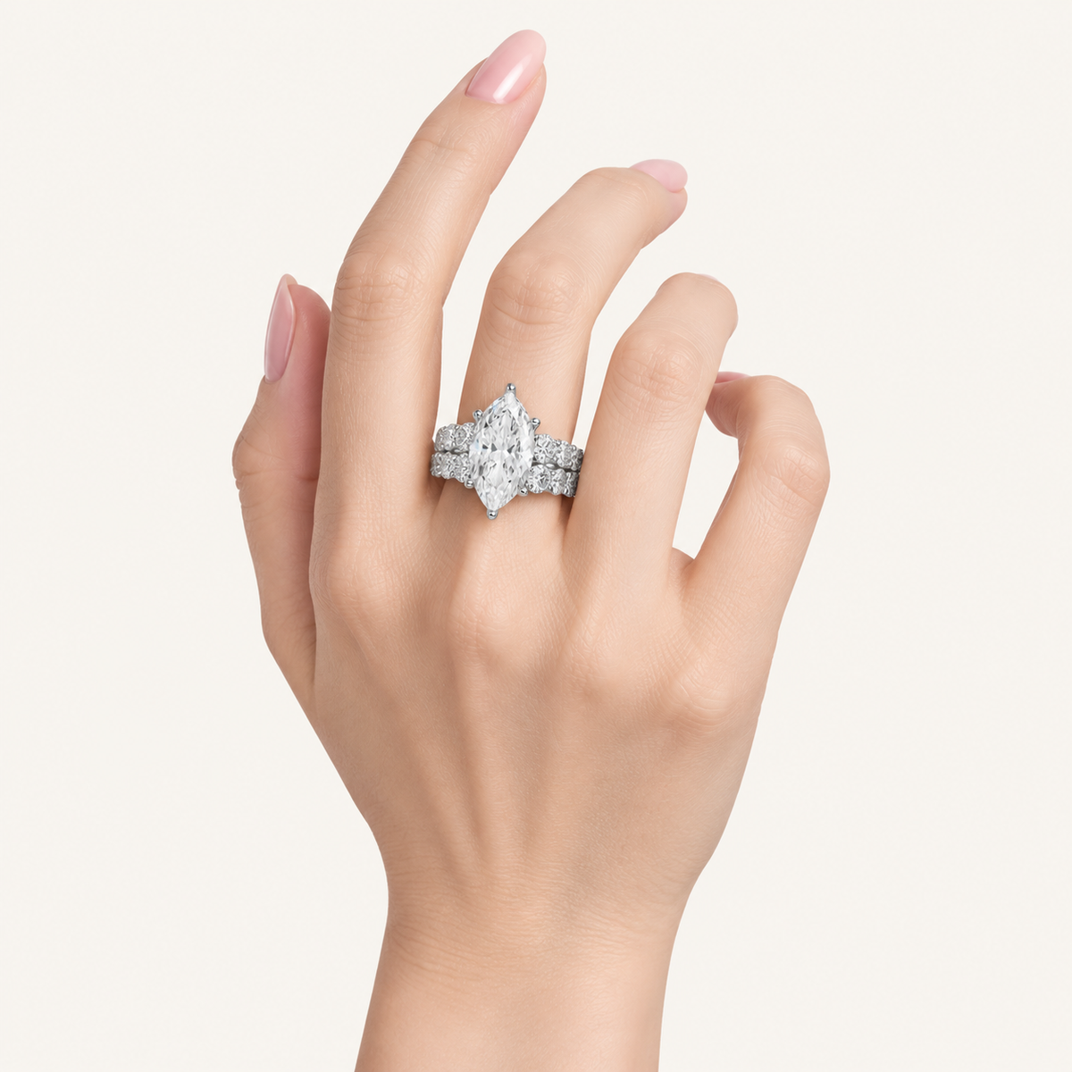 5.00CT Pear Cut Lab Grown Diamond Bridal Set