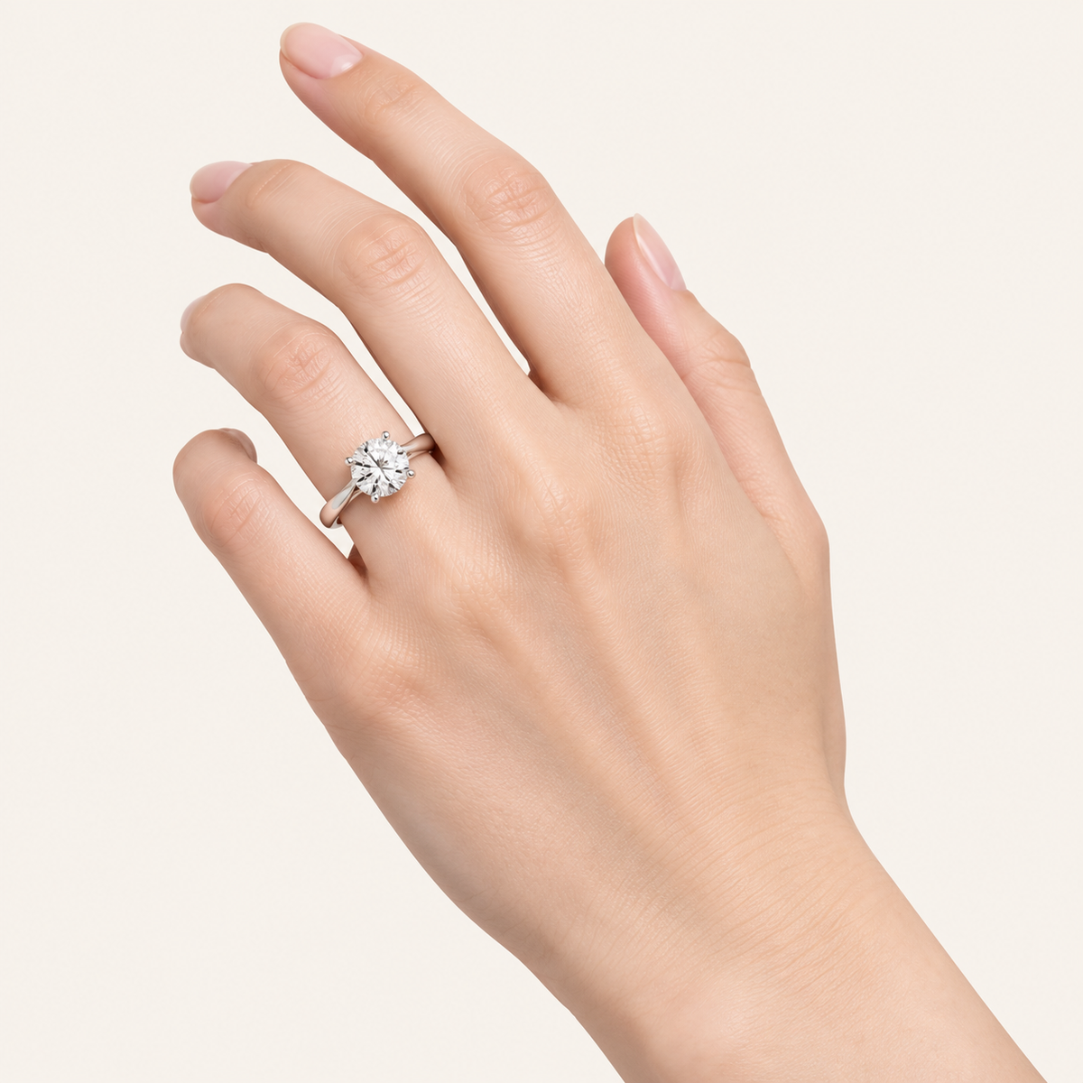 1.00CT Round Cut Lab Grown Diamond solitaire Ring