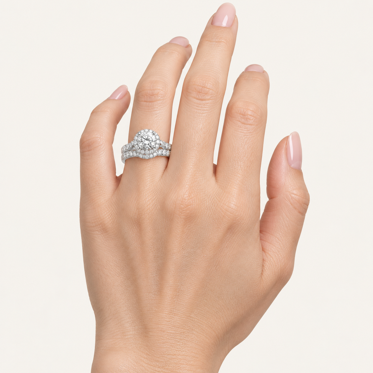 2.00CT Round Cut Lab Grown Diamond Bridal Ring Set