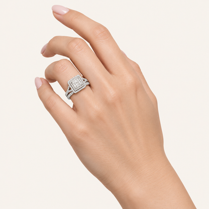 2.25CT Princess Cut Lab Grown Diamond Cluster Ring