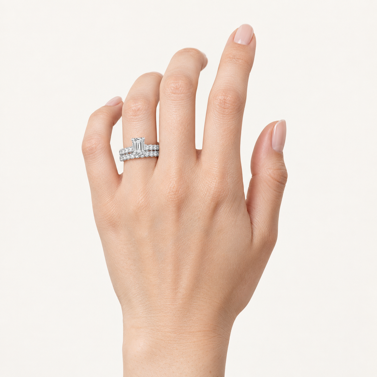 2.00CT Emerald Cut Lab Grown Diamond Bridal Ring