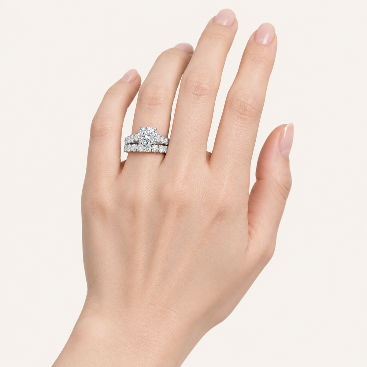 2.40CT Round Cut Lab Grown Diamond Bridal Set