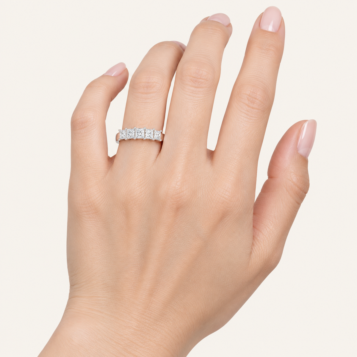 5.00CT Princess Cut Lab Grown Diamond Enhancer Band Ring