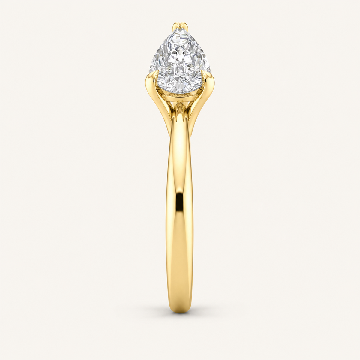 0.75CT Pear Cut Lab Grown Diamond Solitaire Ring