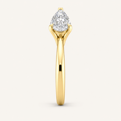 0.75CT Pear Cut Lab Grown Diamond Solitaire Ring