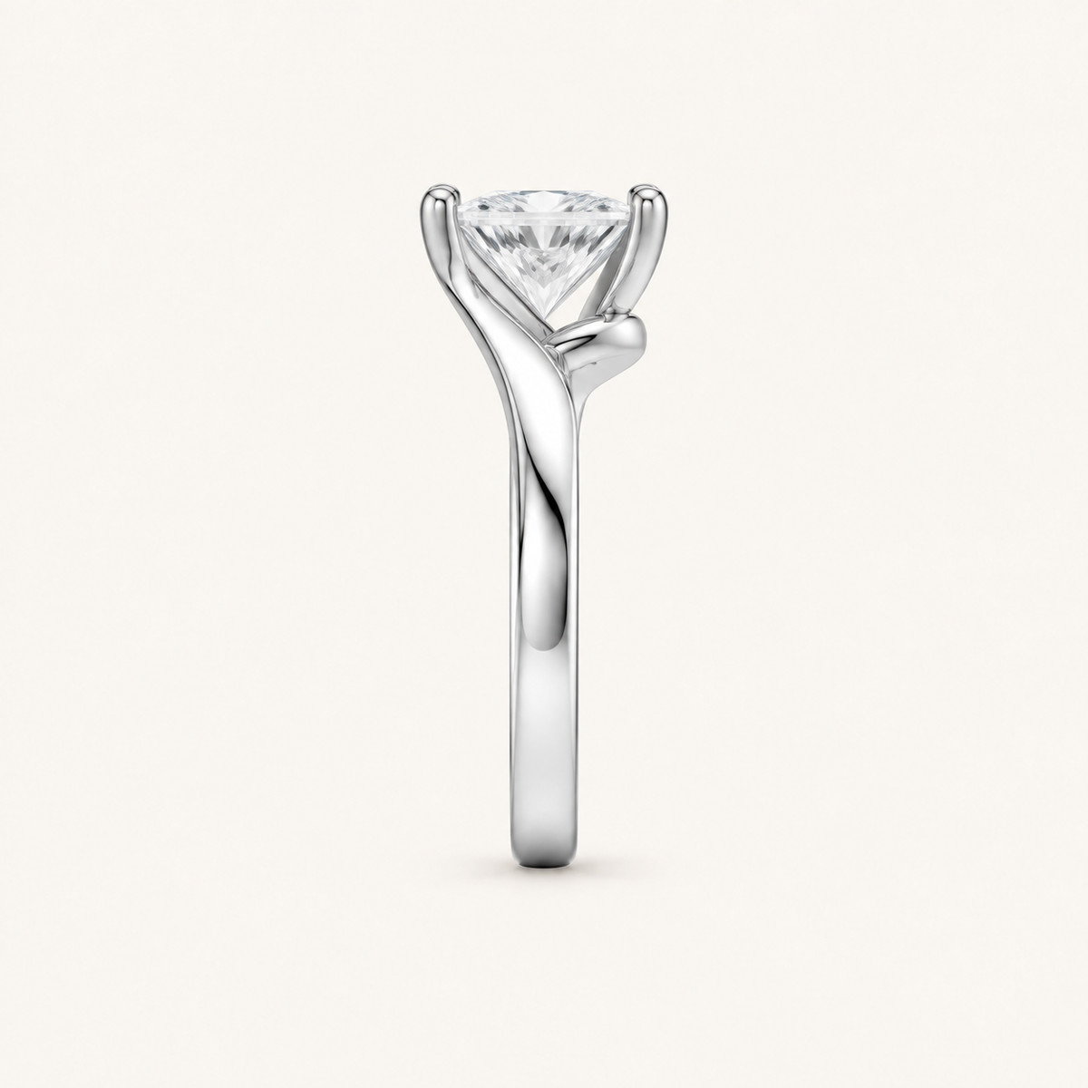 1.00CT Princess Cut Diamond solitaire Ring
