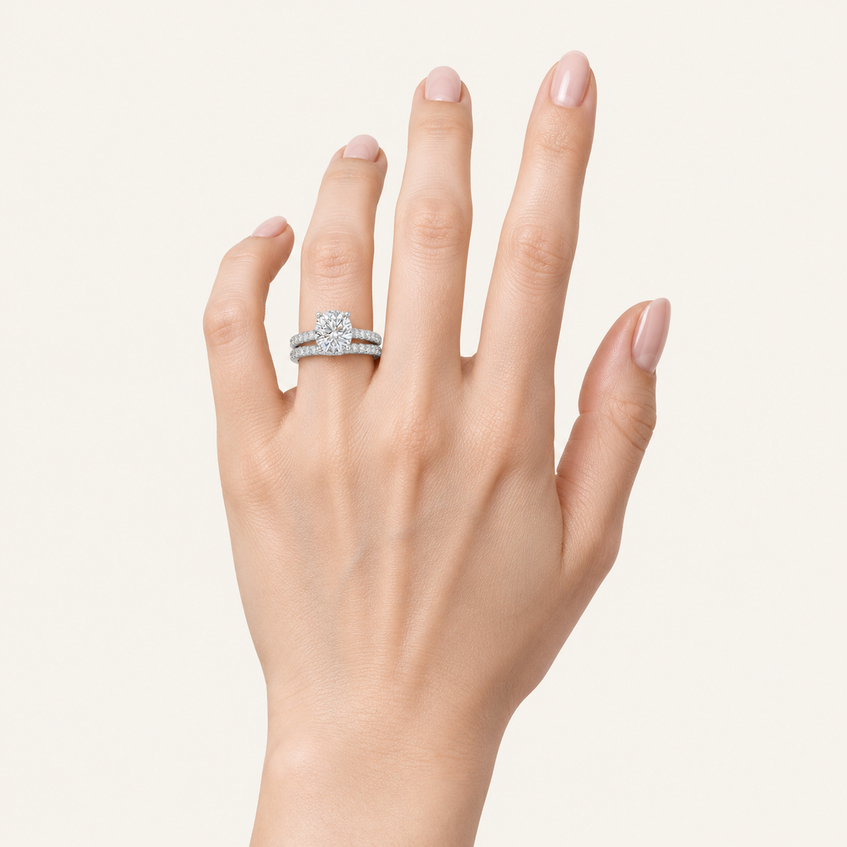 2.50CT Round Cut Lab Grown Diamond Bridal Ring Set