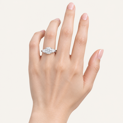 1.50CT Round Cut Lab Grown Diamond Three Stone Ring