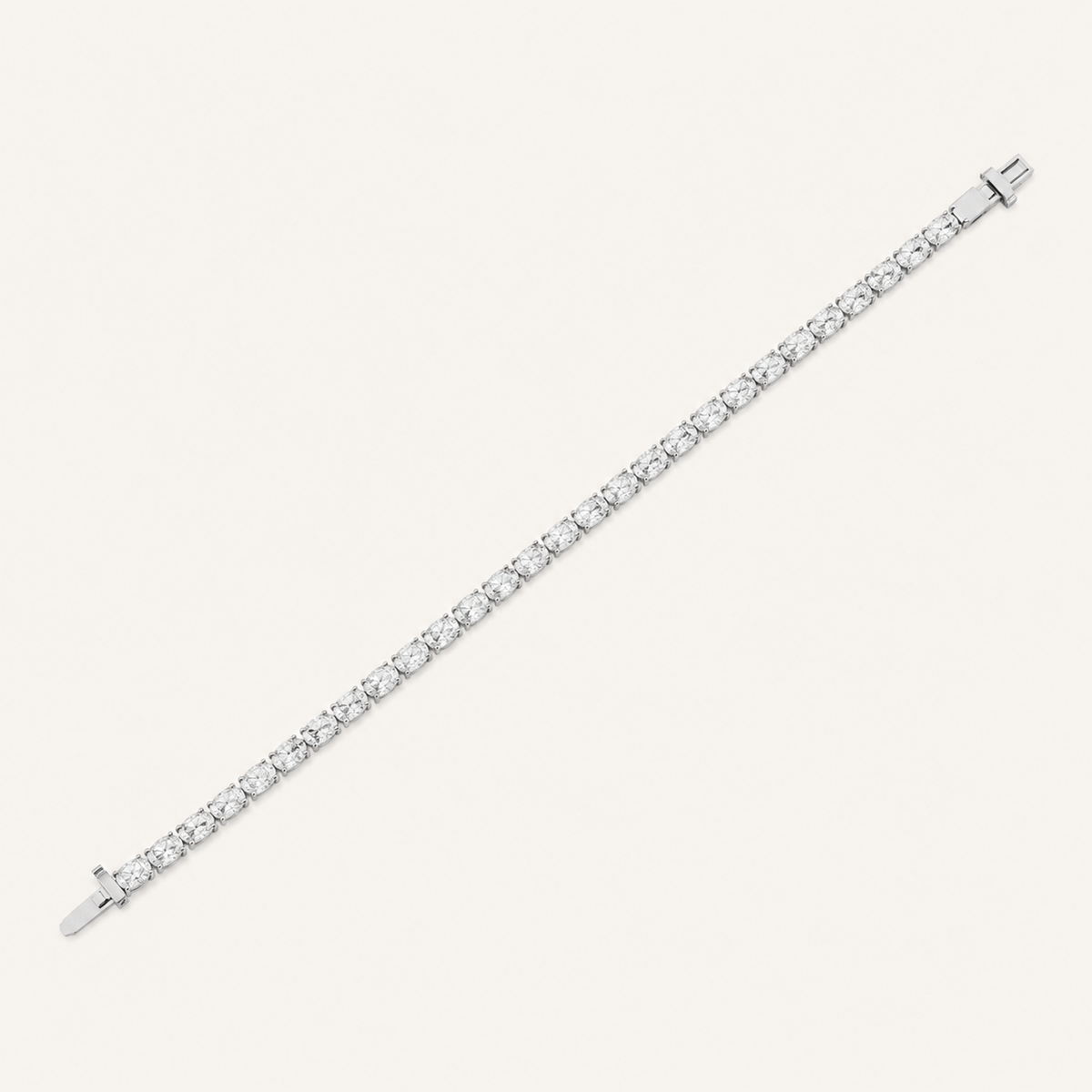 6CT Oval Cut Lab Grown Diamond East & West Tennis Bracelet