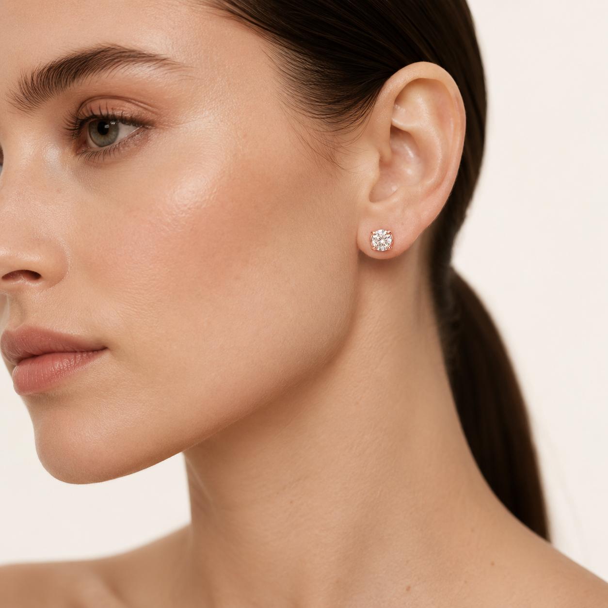0.25CT Round Cut Lab Grown Diamond Stud Earrings