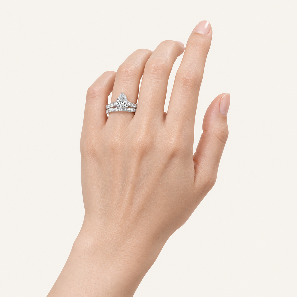 2.03CT Pear Cut Lab Grown Diamond Bridal Set
