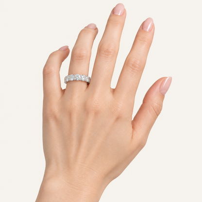 4.95CT Round Cut Lab Grown Diamond Eternity Band Ring