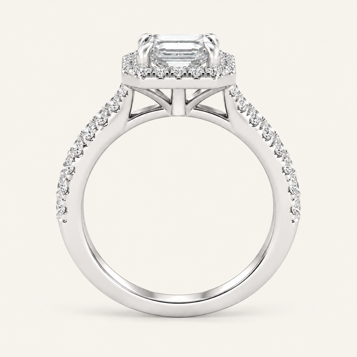 5.00CT Emerald Cut Lab Grown Diamond Bridal Set
