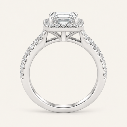 5.00CT Emerald Cut Lab Grown Diamond Bridal Set