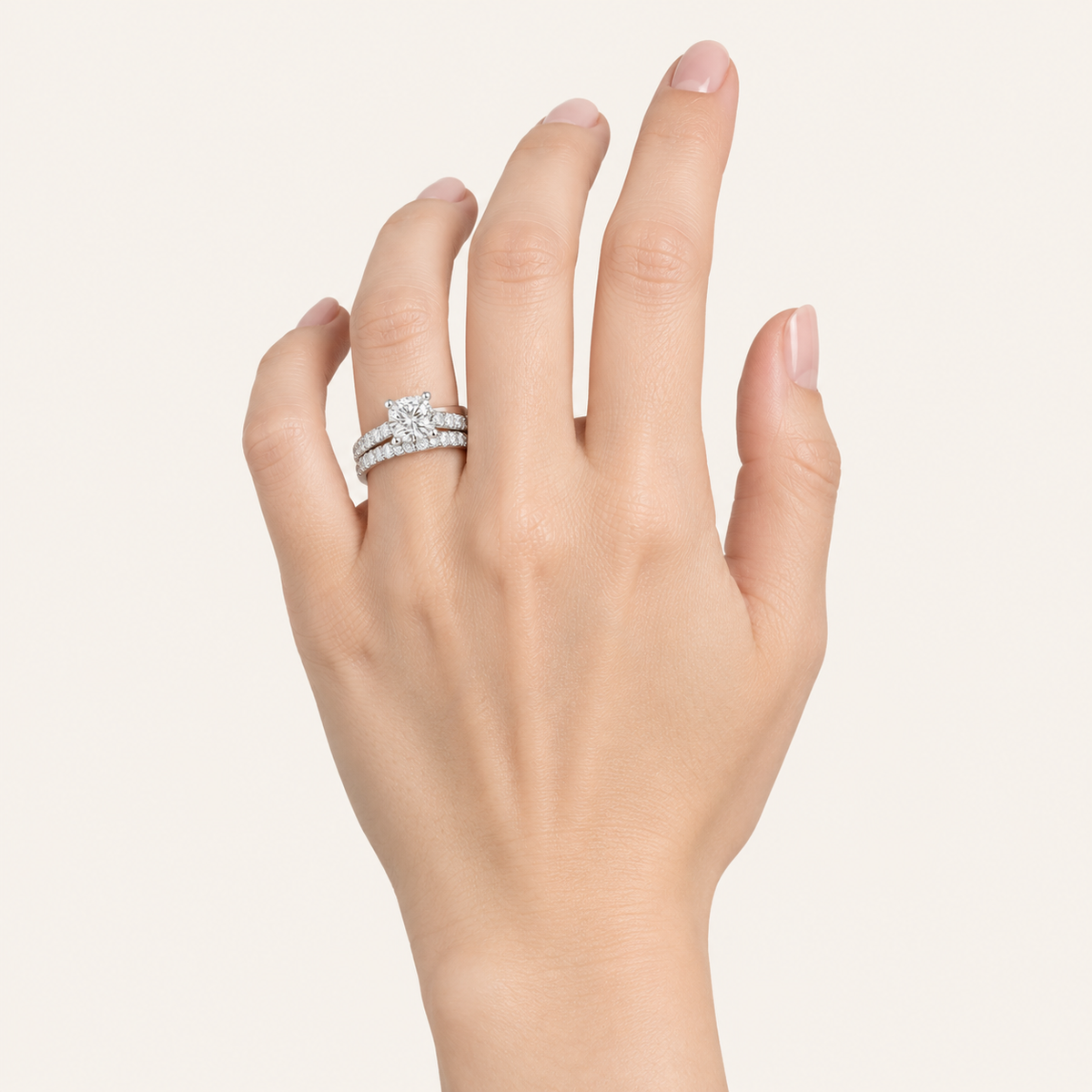 1.75CT Round Cut Lab Grown Diamond Bridal Ring Set