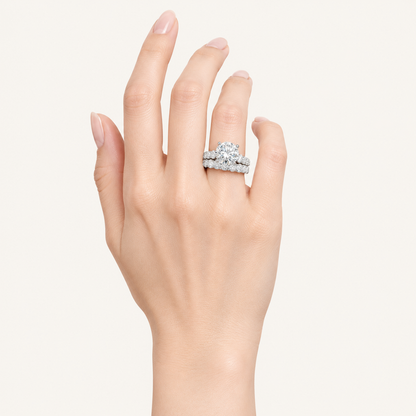 5.00CT Round Cut Lab Grown Diamond Bridal Set