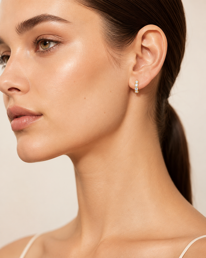 3CT Round Cut Lab Grown Diamond Hoop Earrings