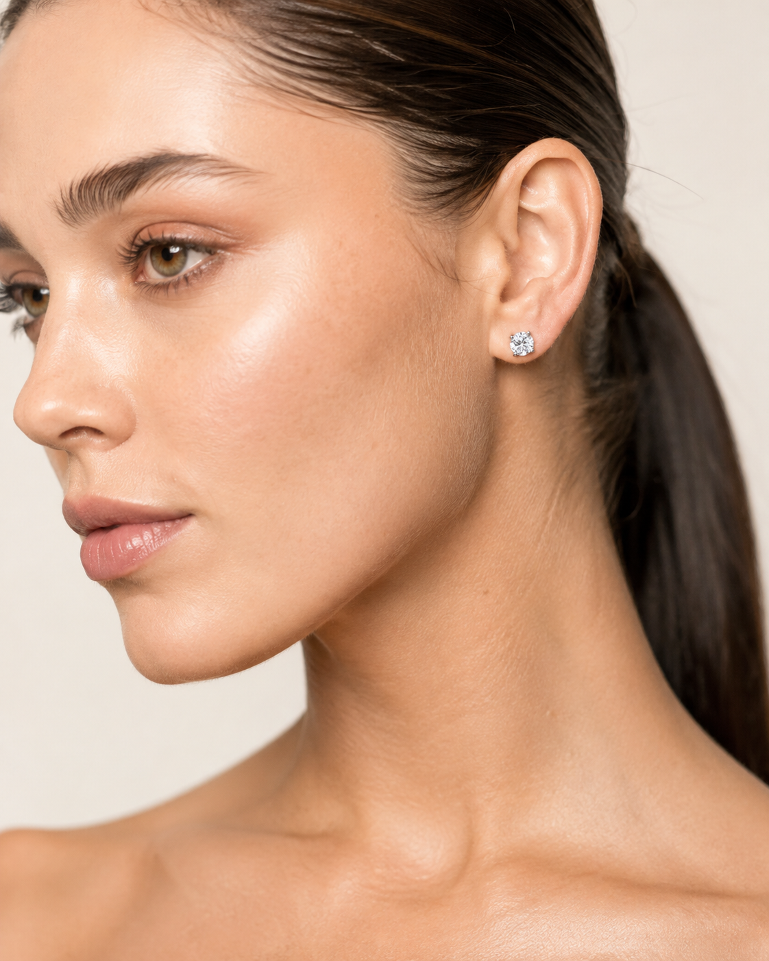 4CT Round Cut Lab Grown Diamond Classic Basket Set Stud Earrings