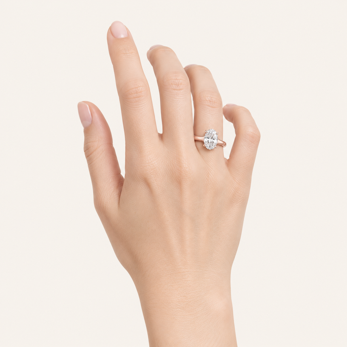 1.00CT Oval Cut Lab Grown Diamond Solitaire Ring