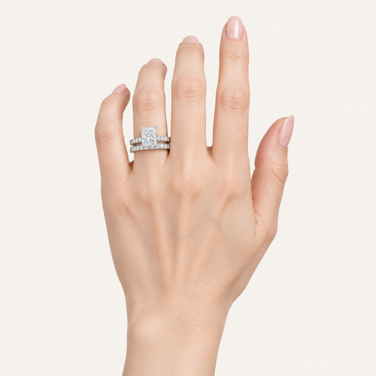 2.50CT Princess Cut Lab Grown Diamond Bridal Set