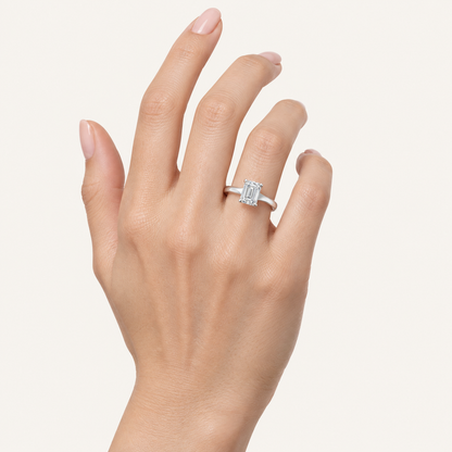 2.00CT Emerald Cut Lab Grown Diamond Solitaire Ring