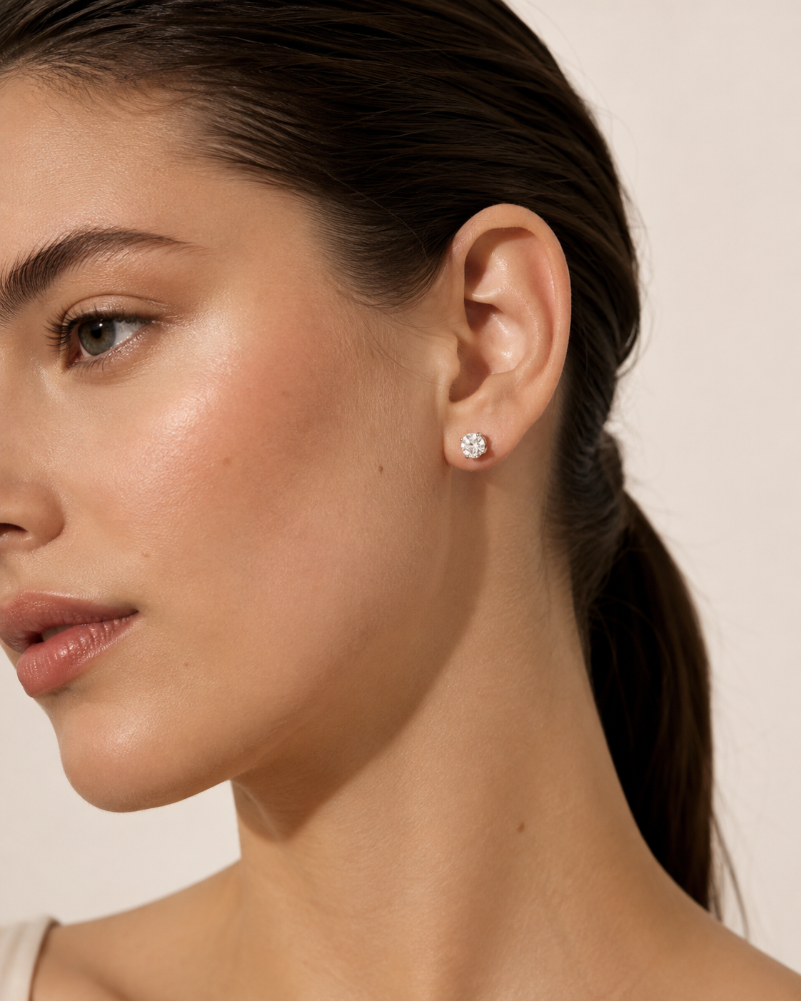 3CT Round Cut Lab Grown Diamond Classic Basket Set Stud Earrings