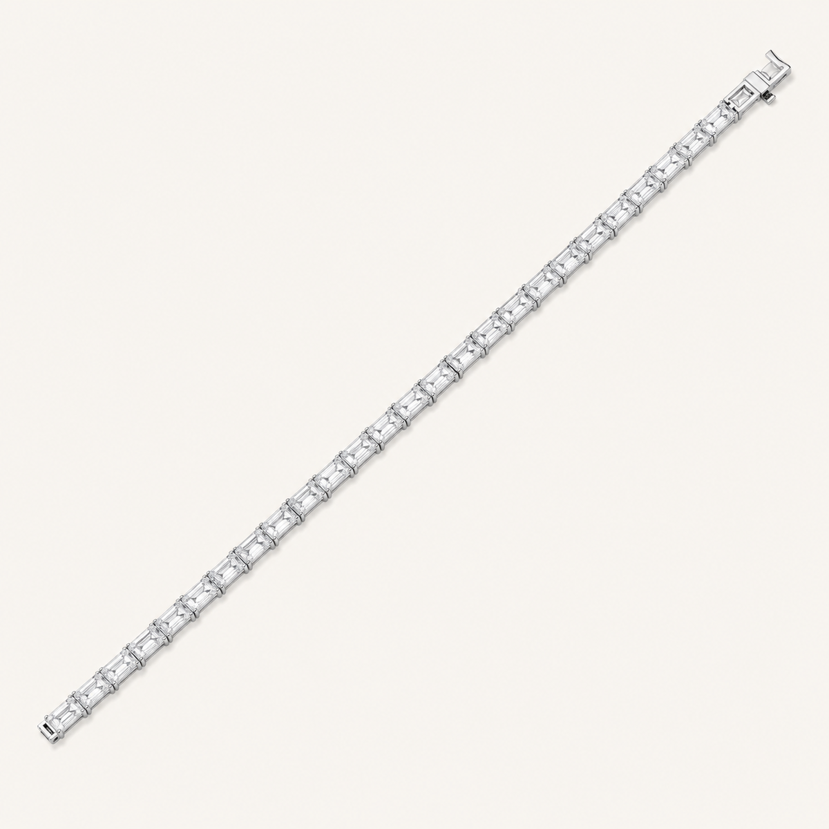 13CT Emerald Cut Lab Grown Diamond Tennis Bracelet