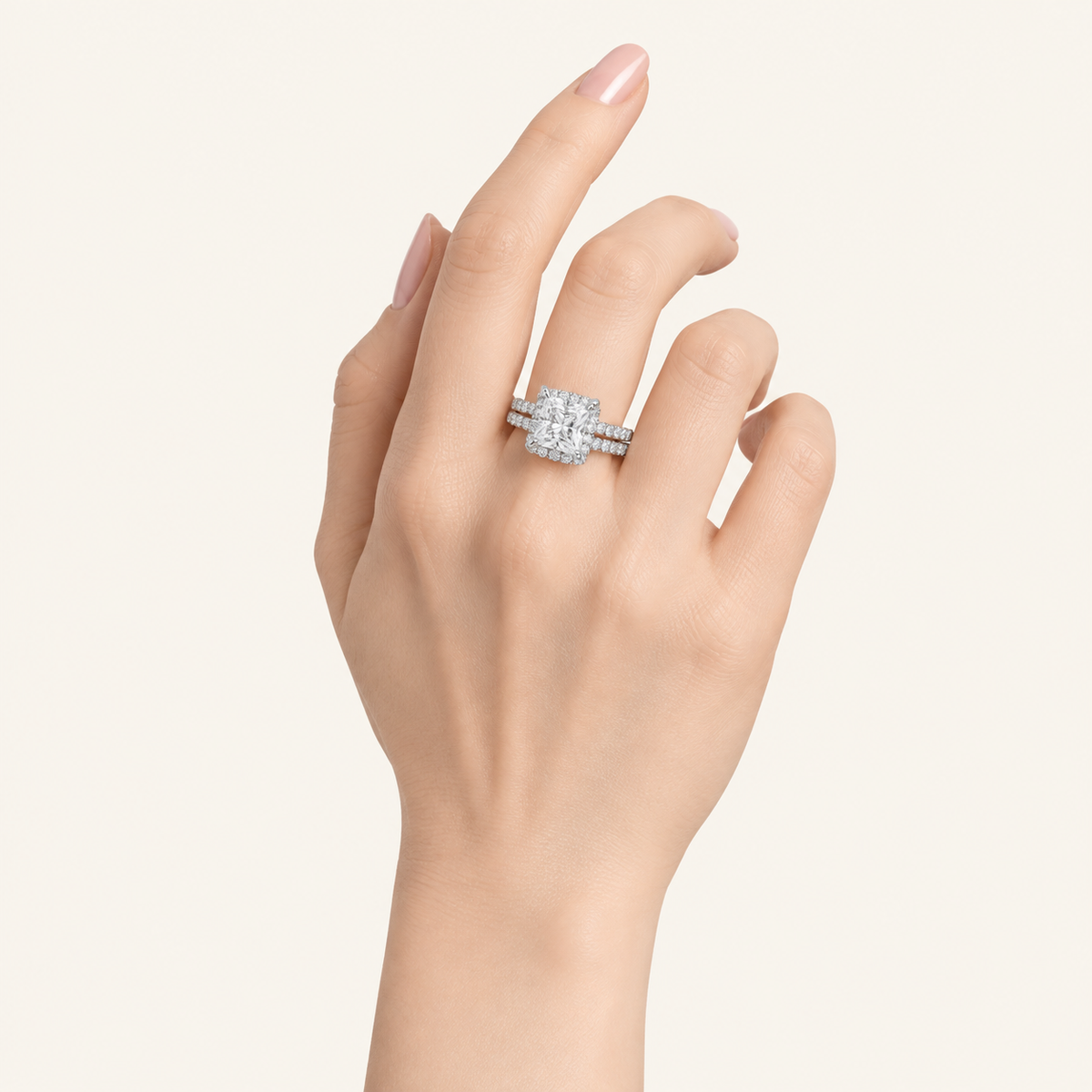 2.41CT Princess Cut Lab Grown Diamond Bridal Set