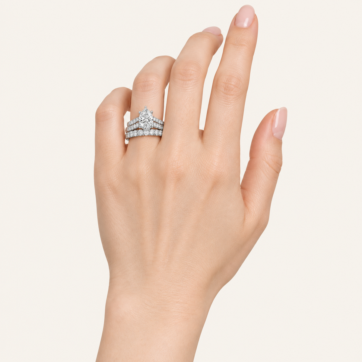 5.00CT Oval Cut Lab Grown Diamond Bridal Set
