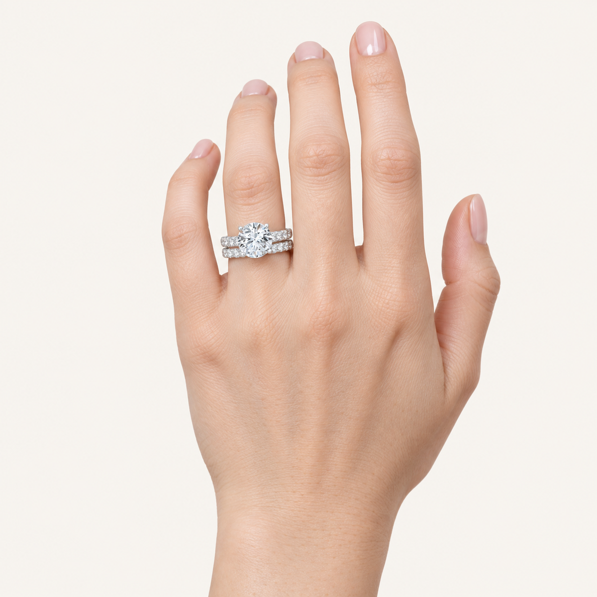 2.00CT Round Cut Lab Grown Diamond Bridal Ring Set
