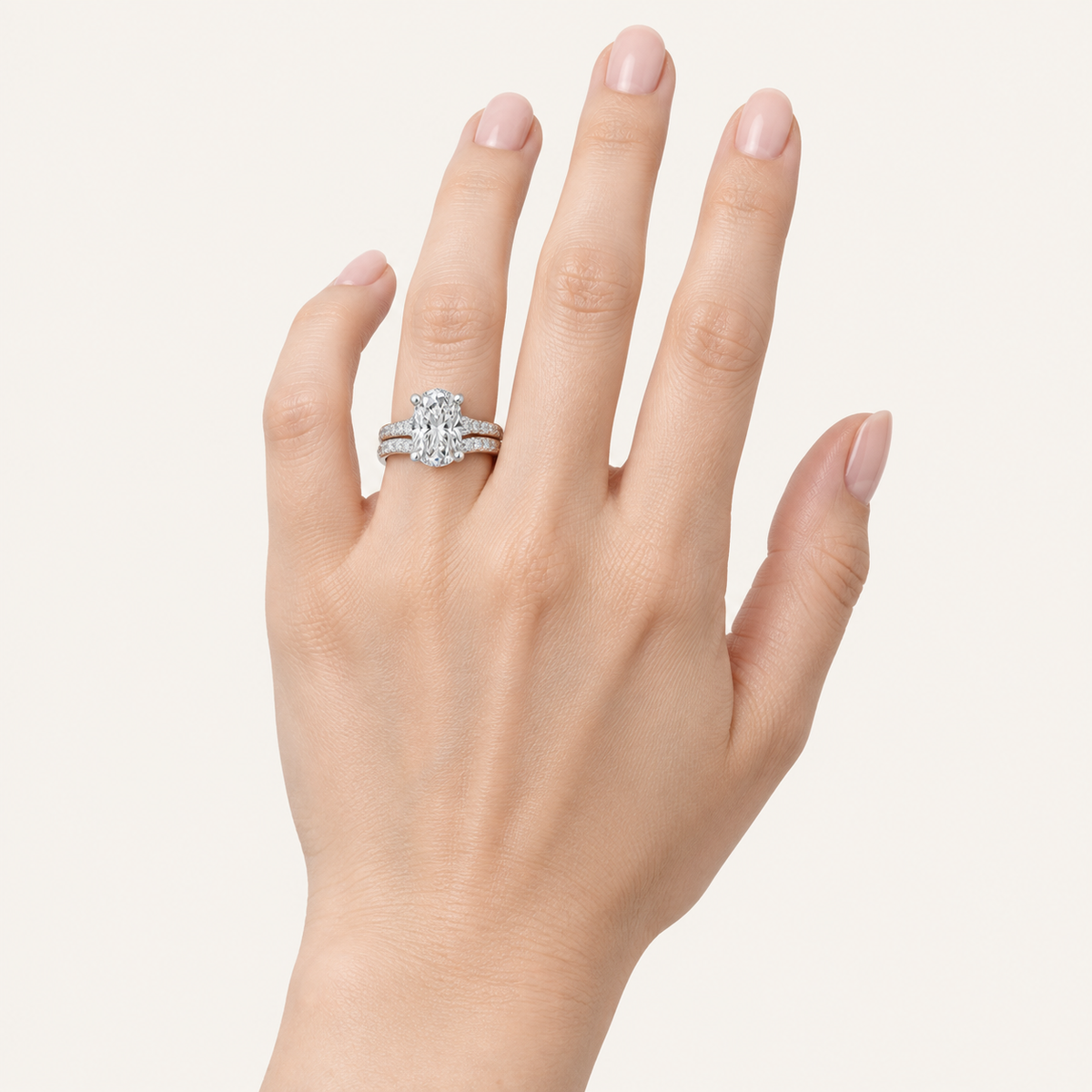 2.50CT Oval Cut Lab Grown Diamond Bridal Set