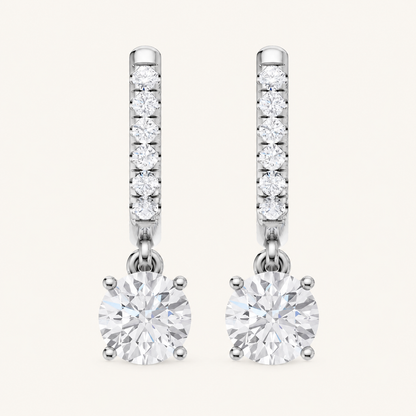 2.10CT Round Cut Lab Grown Diamond Earrings