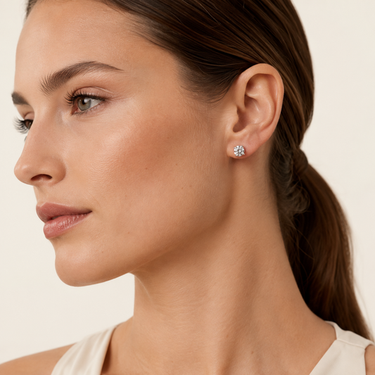 1.00CT Round Cut Lab Grown Diamond Earring