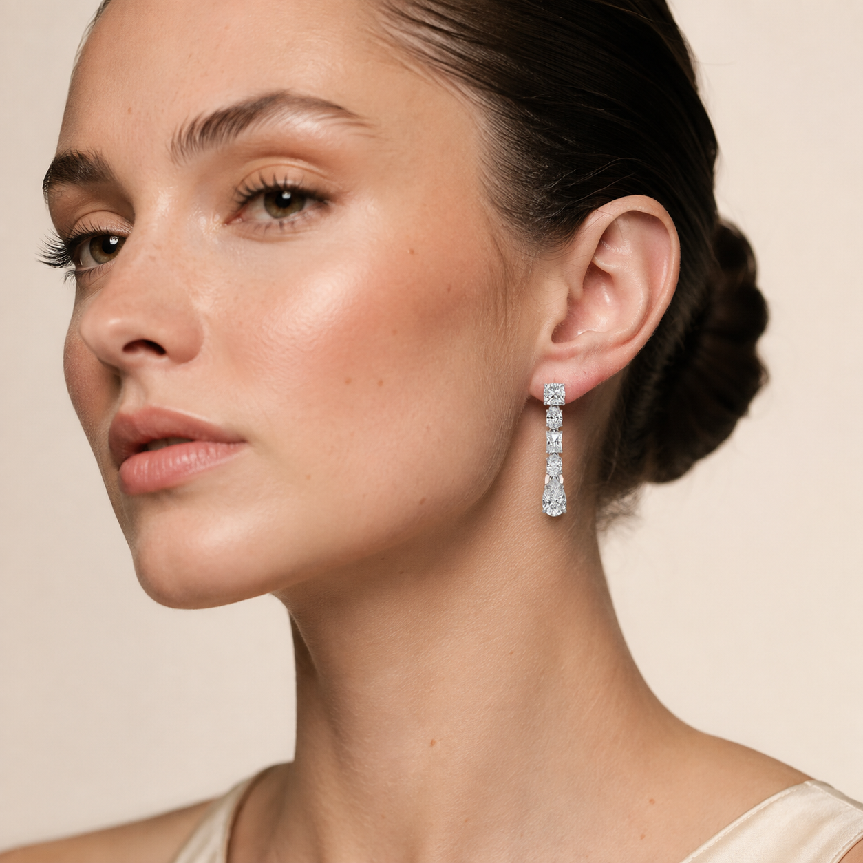 6.5CT Pear Cut Lab Grown Diamond Dangle Earrings