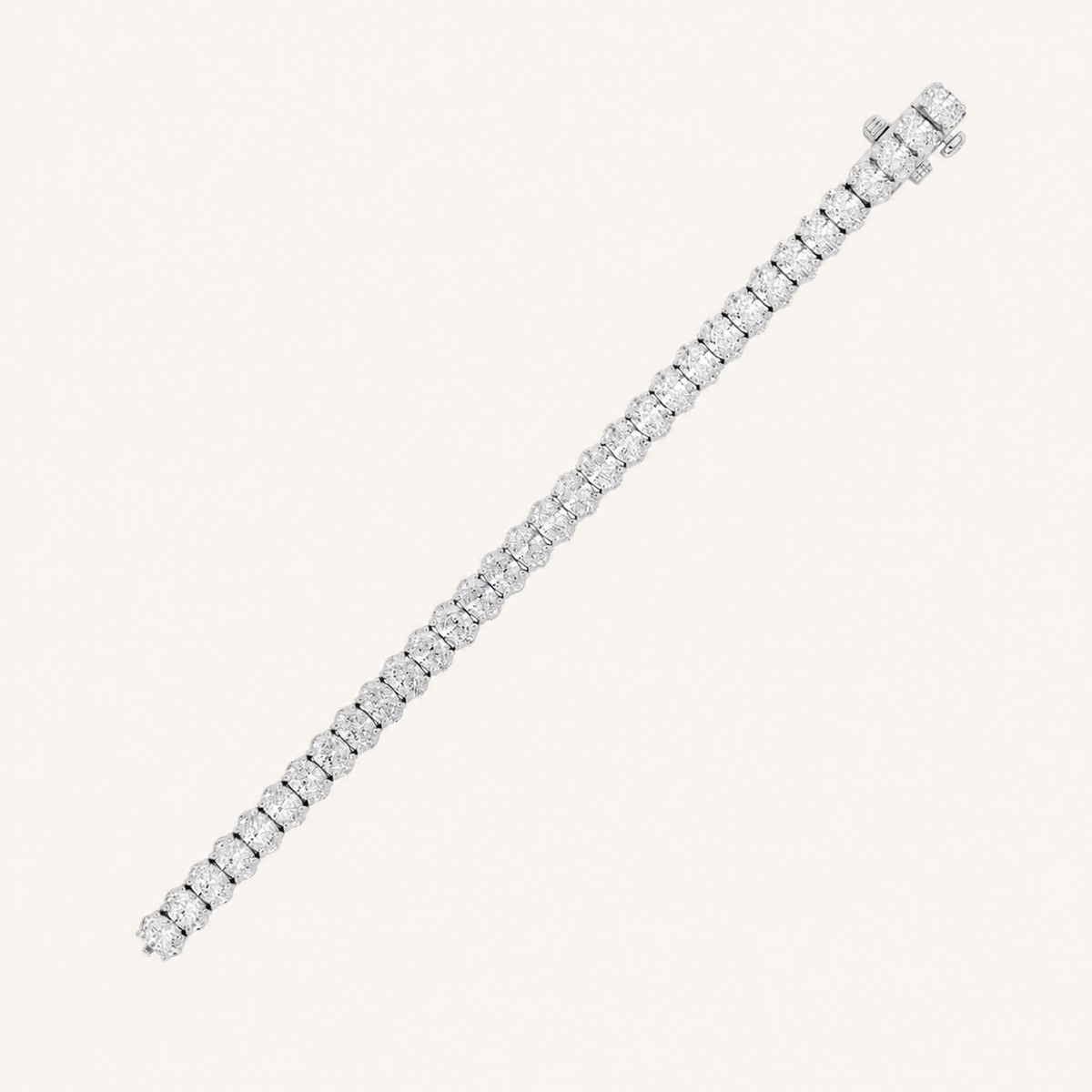 24CT Oval Cut Lab Grown Diamond Tennis Bracelet