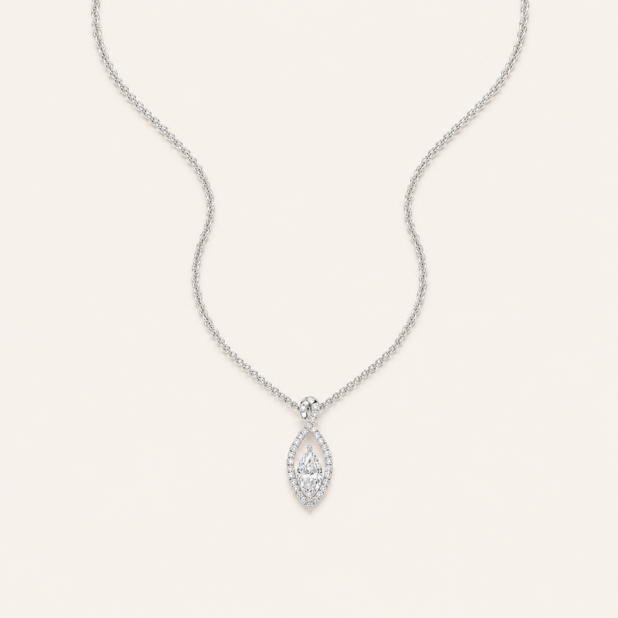 1.25CT Round Cut Lab Grown Diamond Pendant Heart Necklace
