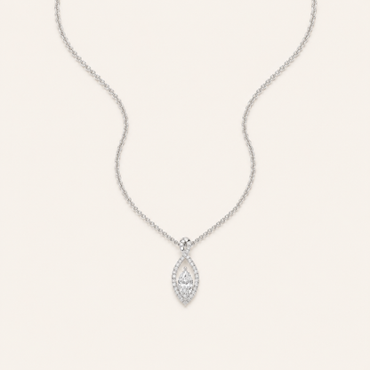 1.25CT Round Cut Lab Grown Diamond Pendant Heart Necklace