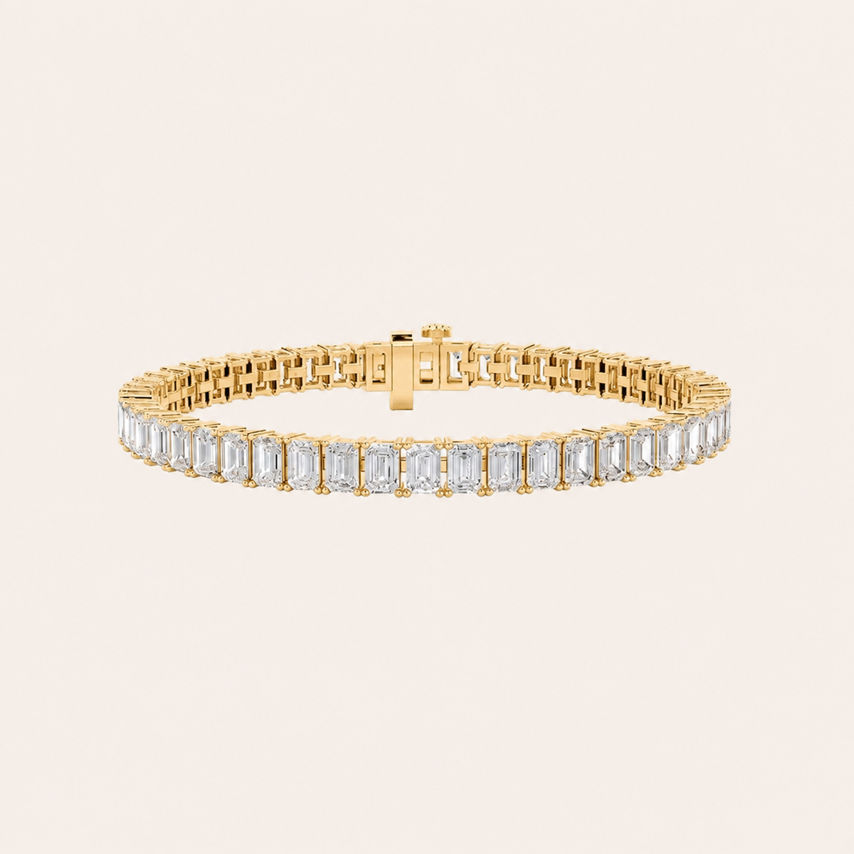 10CT Emerald Cut Lab Grown Diamond Tennis Bracelet