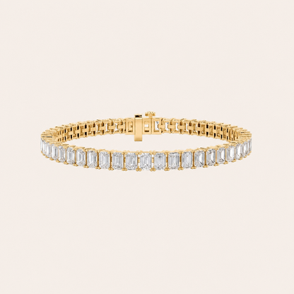 10CT Emerald Cut Lab Grown Diamond Tennis Bracelet