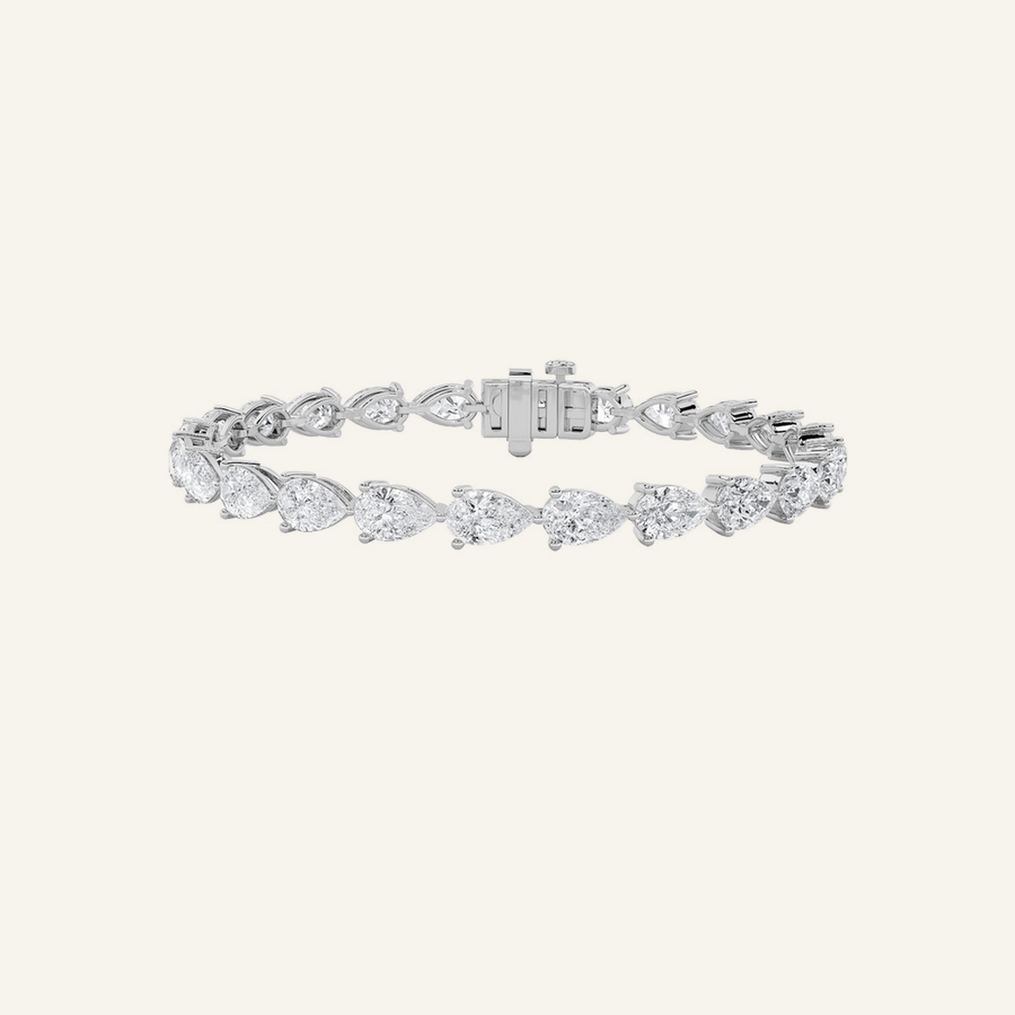 12CT Pear Cut Lab Grown Diamond Tennis Bracelet