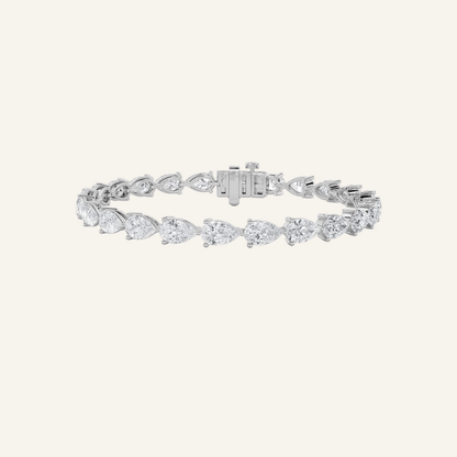 12CT Pear Cut Lab Grown Diamond Tennis Bracelet