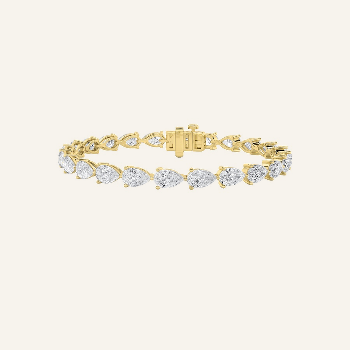 12CT Pear Cut Lab Grown Diamond Tennis Bracelet