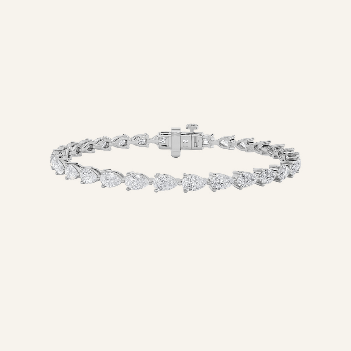6CT Pear Cut Lab Grown Diamond Tennis Bracelet