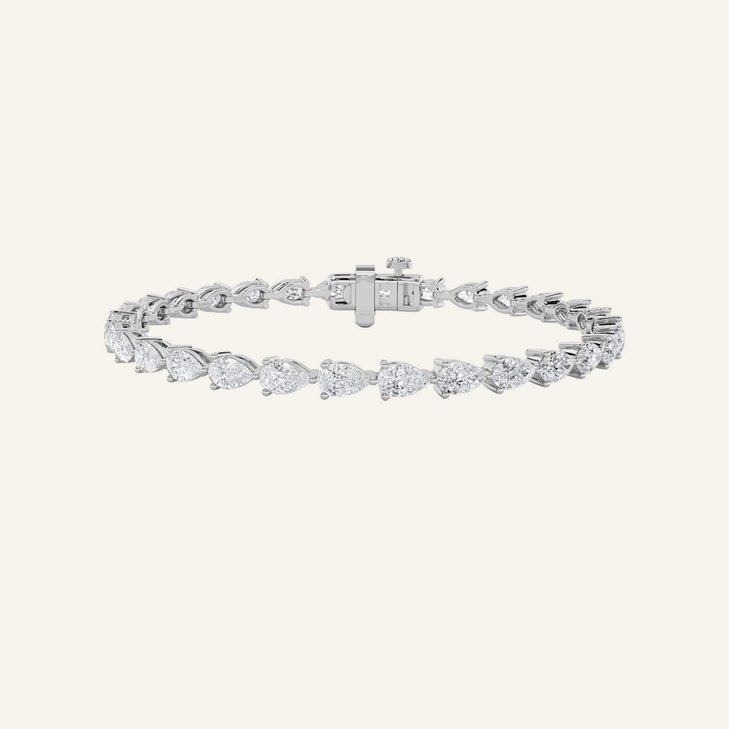 6CT Pear Cut Lab Grown Diamond Tennis Bracelet