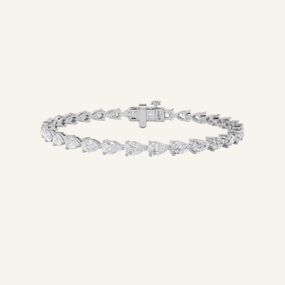 6CT Pear Cut Lab Grown Diamond Tennis Bracelet