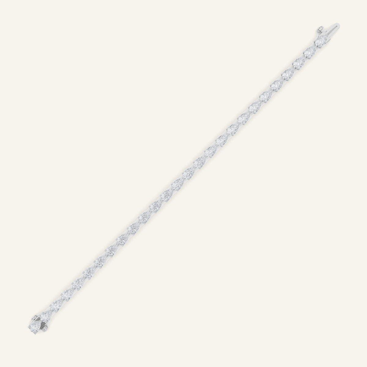 6CT Pear Cut Lab Grown Diamond Tennis Bracelet