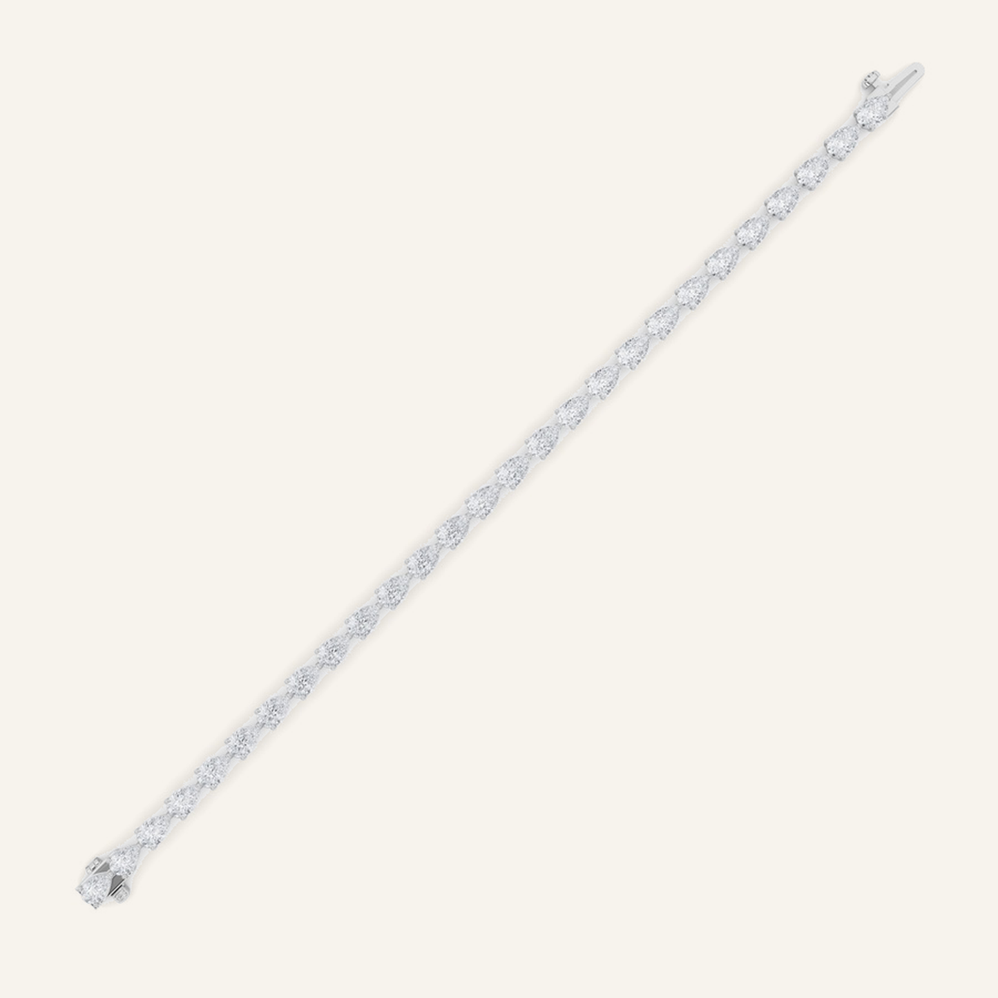 10CT Pear Cut Lab Grown Diamond Tennis Bracelet