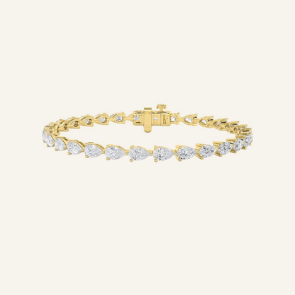 6CT Pear Cut Lab Grown Diamond Tennis Bracelet